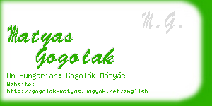matyas gogolak business card
