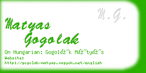 matyas gogolak business card